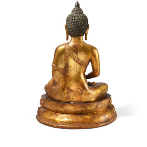 Gilt Brass Sitting Buddha - Dhyana Mudra
