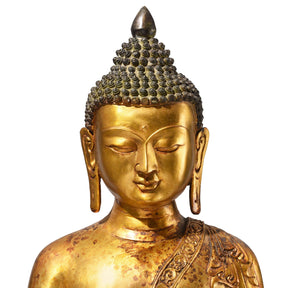 Gilt Brass Sitting Buddha - Dhyana Mudra