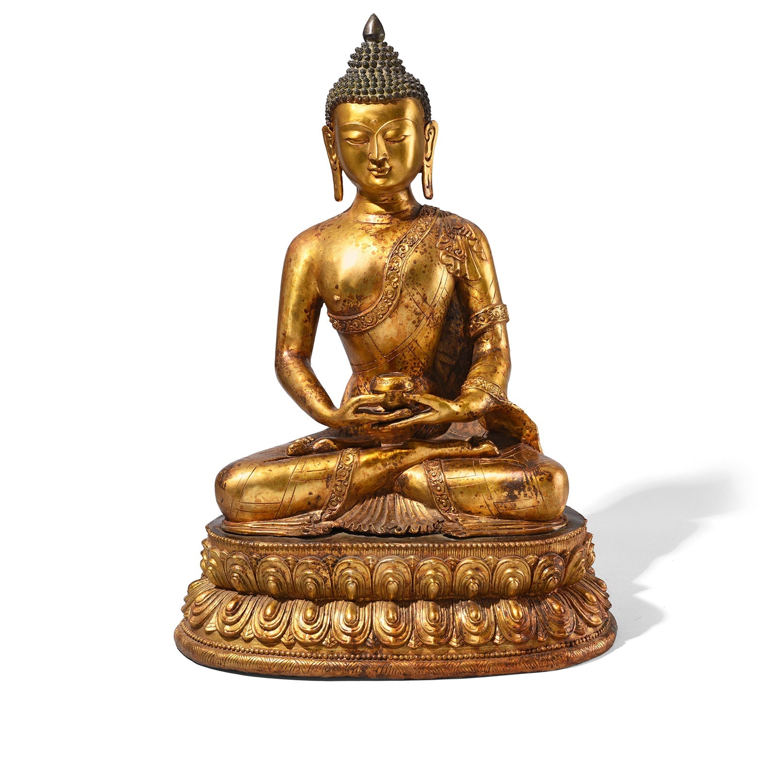 Gilt Brass Sitting Buddha - Dhyana Mudra