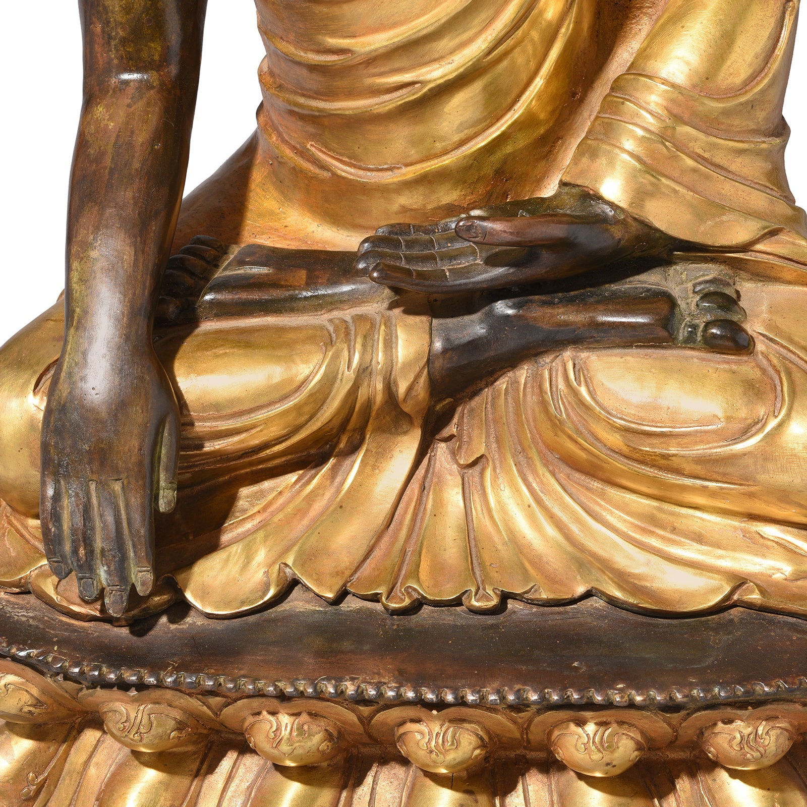 Gilt Brass Sitting Buddha - Bhumisparsha Mudra