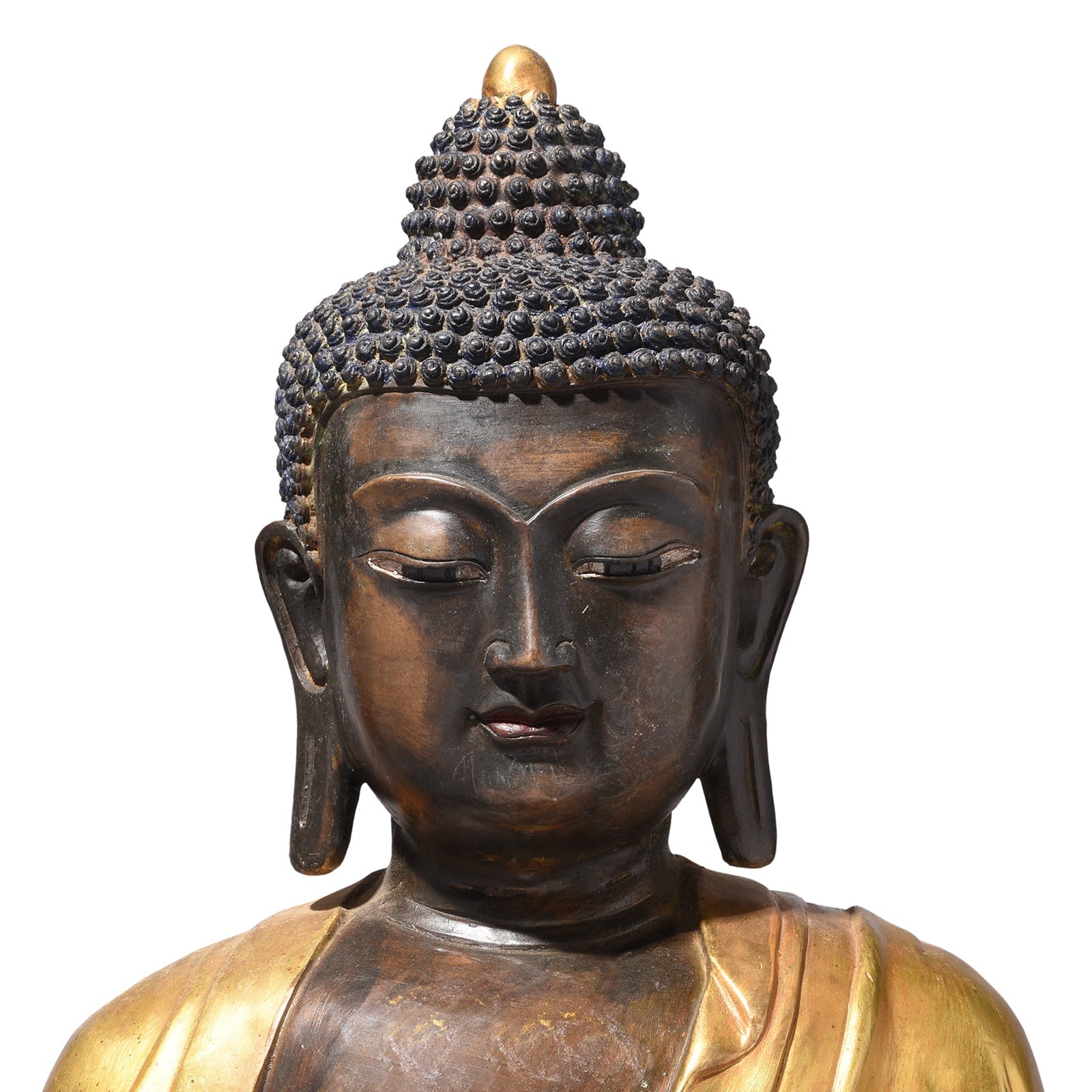 Gilt Brass Sitting Buddha - Bhumisparsha Mudra