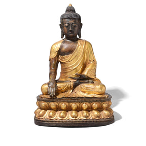 Gilt Brass Sitting Buddha - Bhumisparsha Mudra