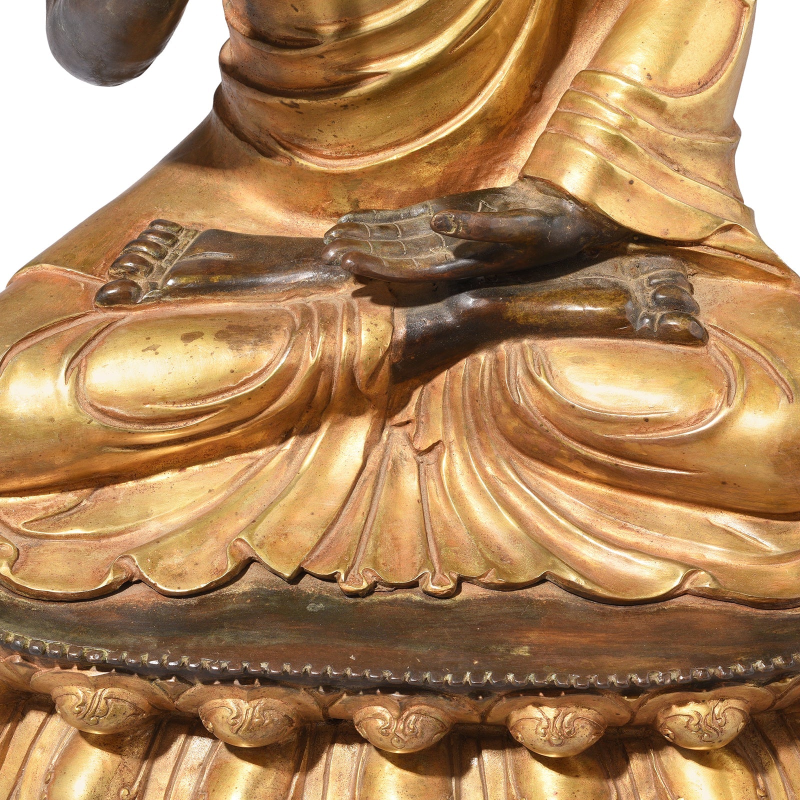 Gilt Brass Sitting Buddha - Vitarka Mudra