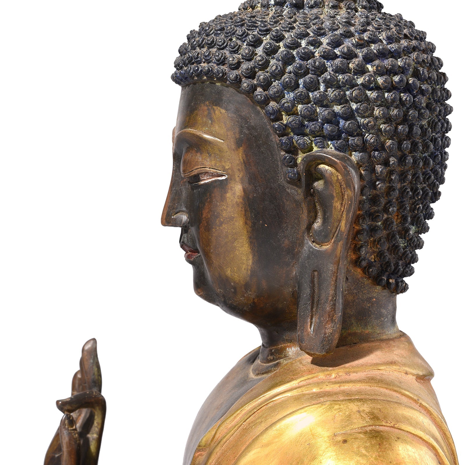 Gilt Brass Sitting Buddha - Vitarka Mudra