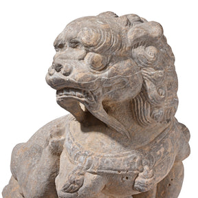 Pair Of Carved Stone Guardian Lions