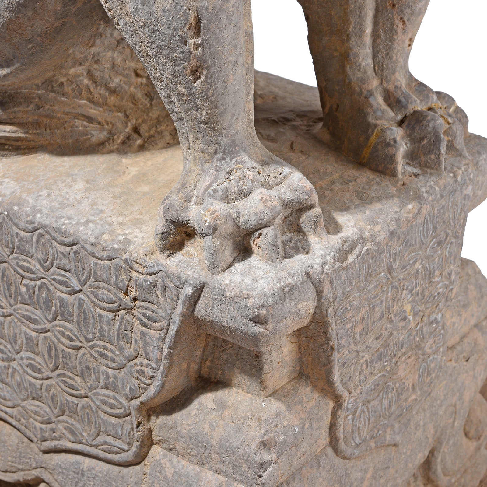Pair Of Carved Stone Guardian Lions