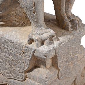 Pair Of Carved Stone Guardian Lions