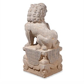 Pair Of Carved Stone Guardian Lions