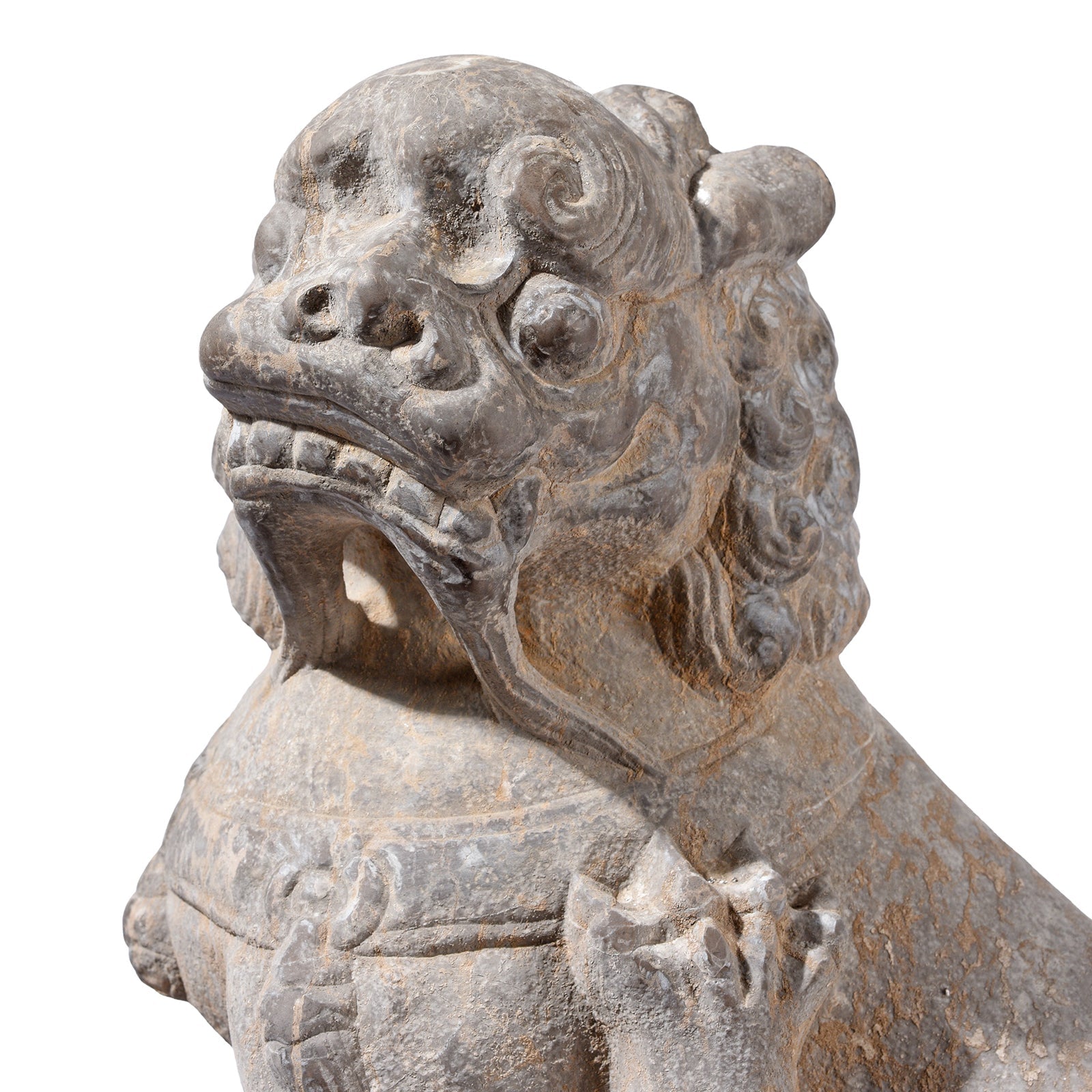 Pair Of Carved Stone Guardian Lions