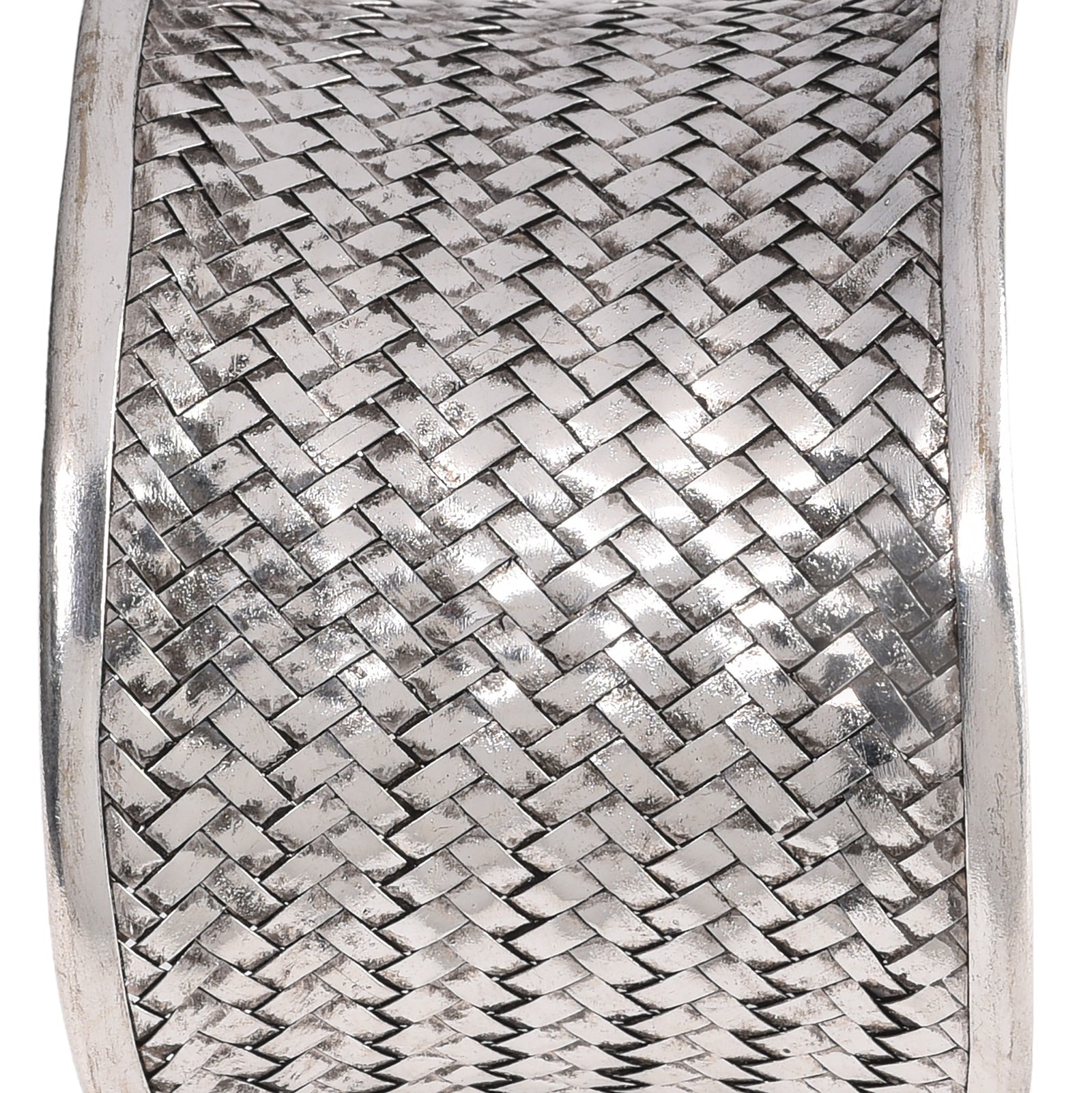 Miao White Metal Cuff - Woven