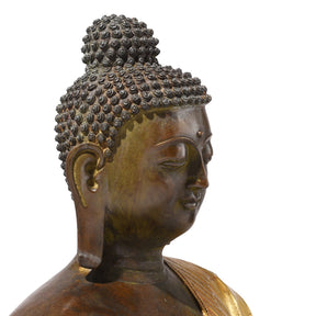Gilt Brass Sitting Buddha - Varada Mudra