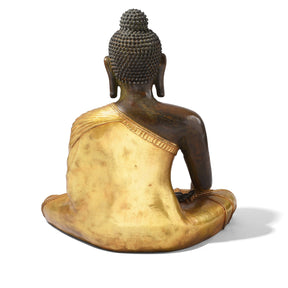 Gilt Brass Sitting Buddha - Varada Mudra