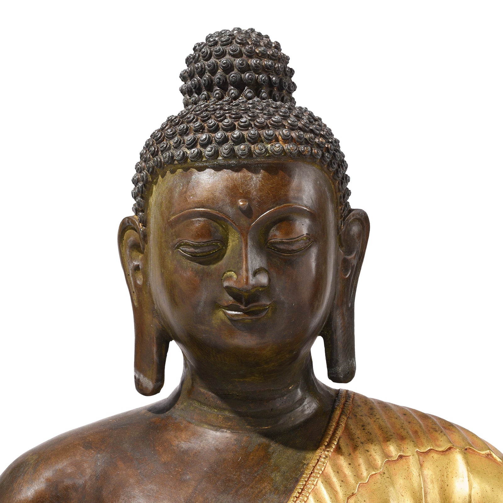 Gilt Brass Sitting Buddha - Varada Mudra