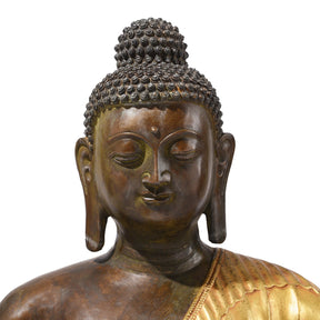 Gilt Brass Sitting Buddha - Varada Mudra