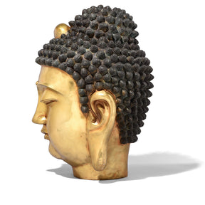 Gilded Brass Head of Lord Buddha