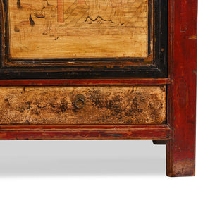 Painted Sideboard From Qinghai - 19th Century