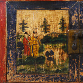 Painted Sideboard From Mongolia - 19th Century