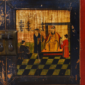 Painted Sideboard From Mongolia - 19th Century