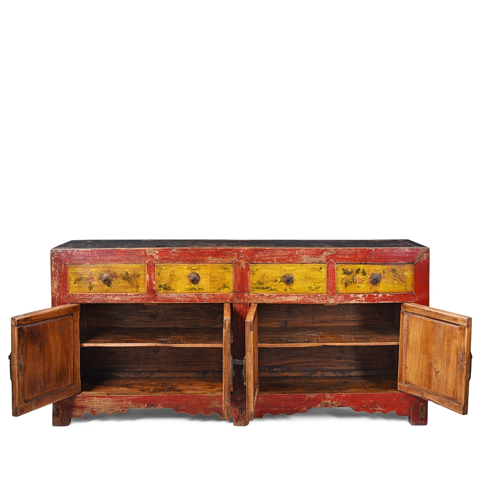 Painted Sideboard From Mongolia - 19th Century
