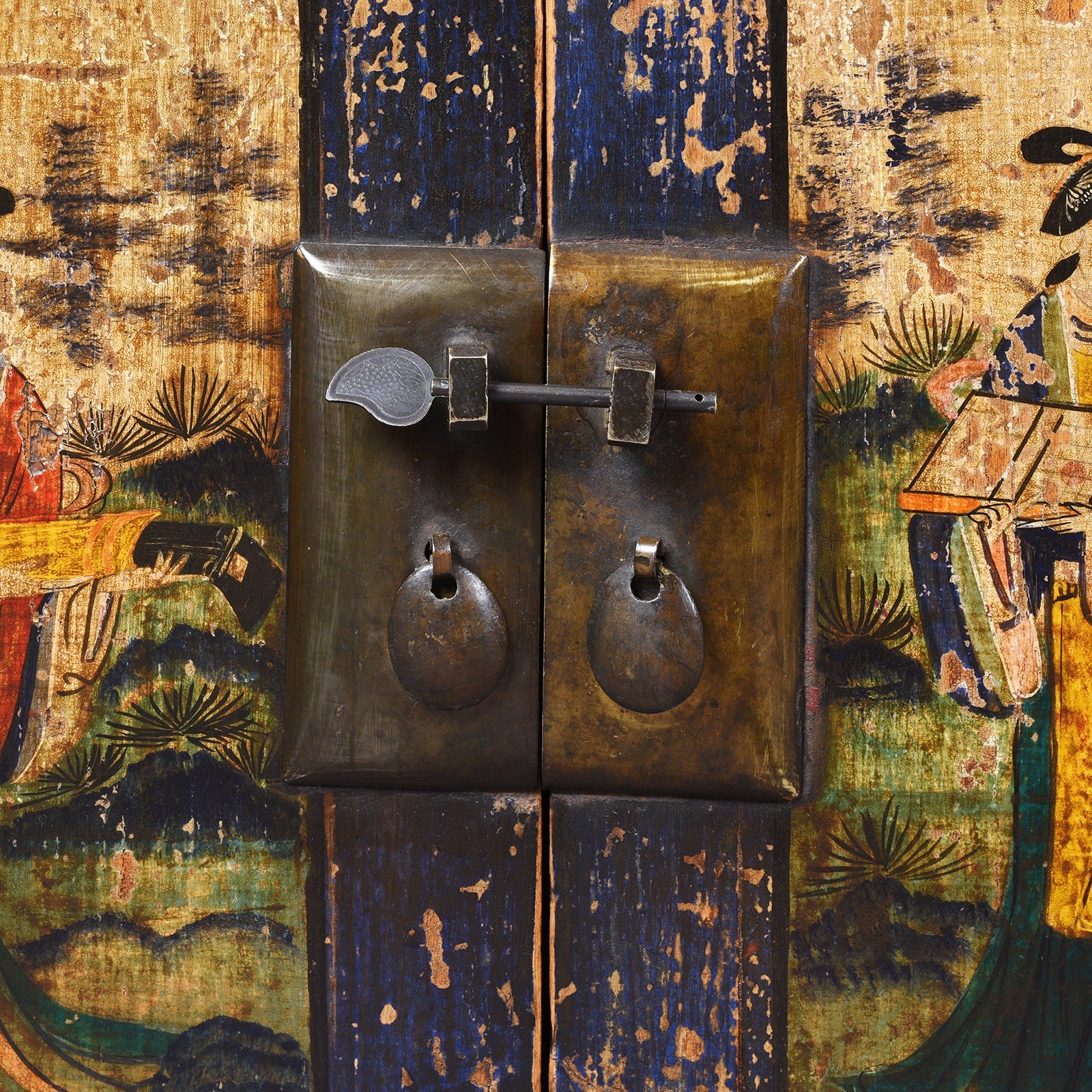 Painted Sideboard From Mongolia - 19th Century