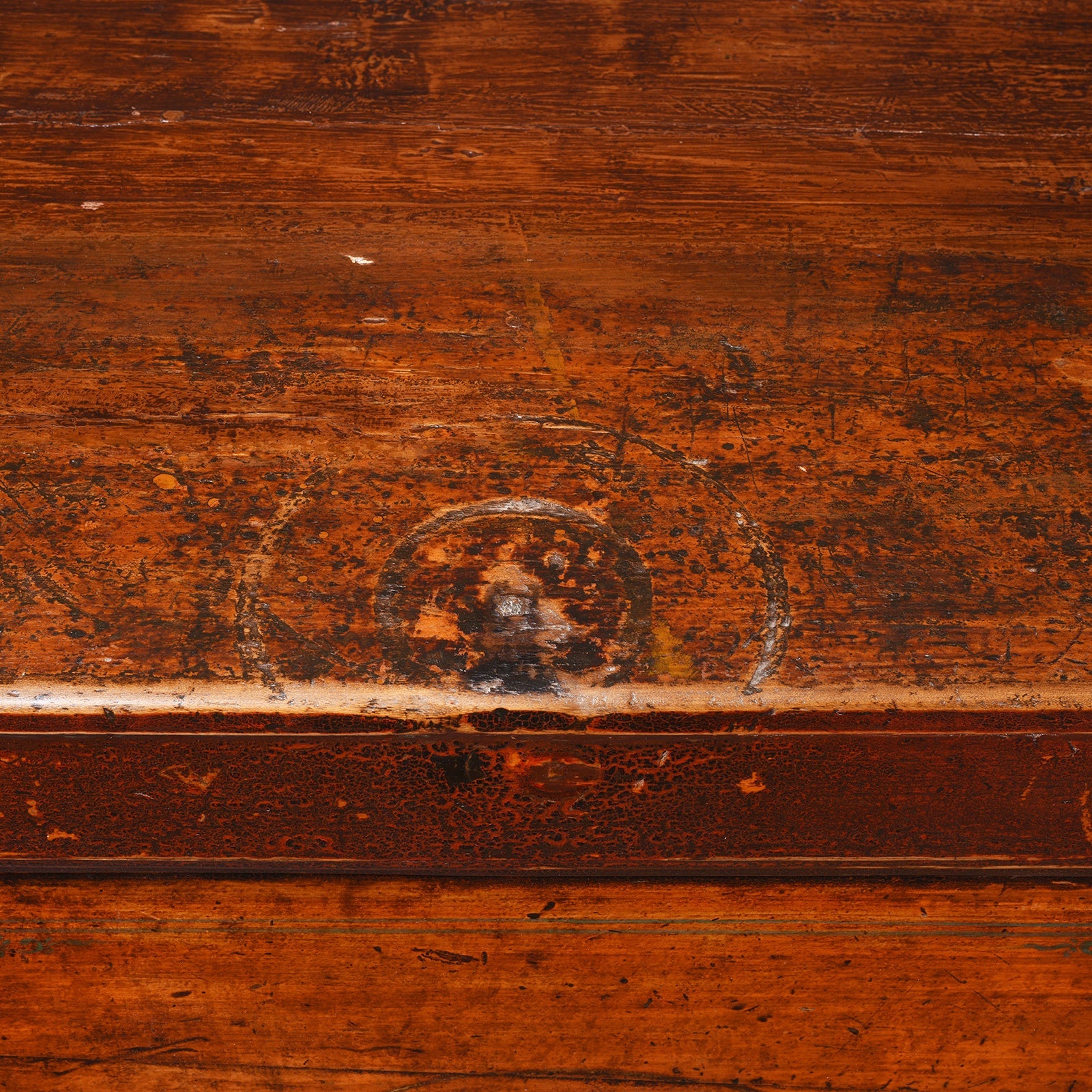 3 Door Painted Sideboard From Mongolia - 19th Century