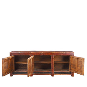 3 Door Painted Sideboard From Mongolia - 19th Century