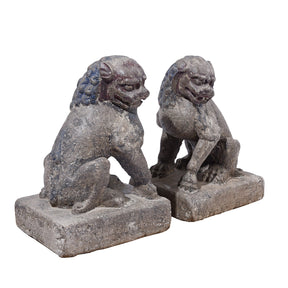 Pair Of Stone Guardian Lions (Foo Dogs) - Circa 1920