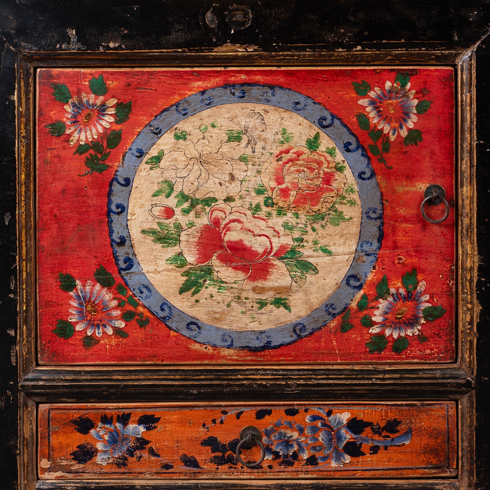 Painted Sideboard From Mongolia - 19th Century