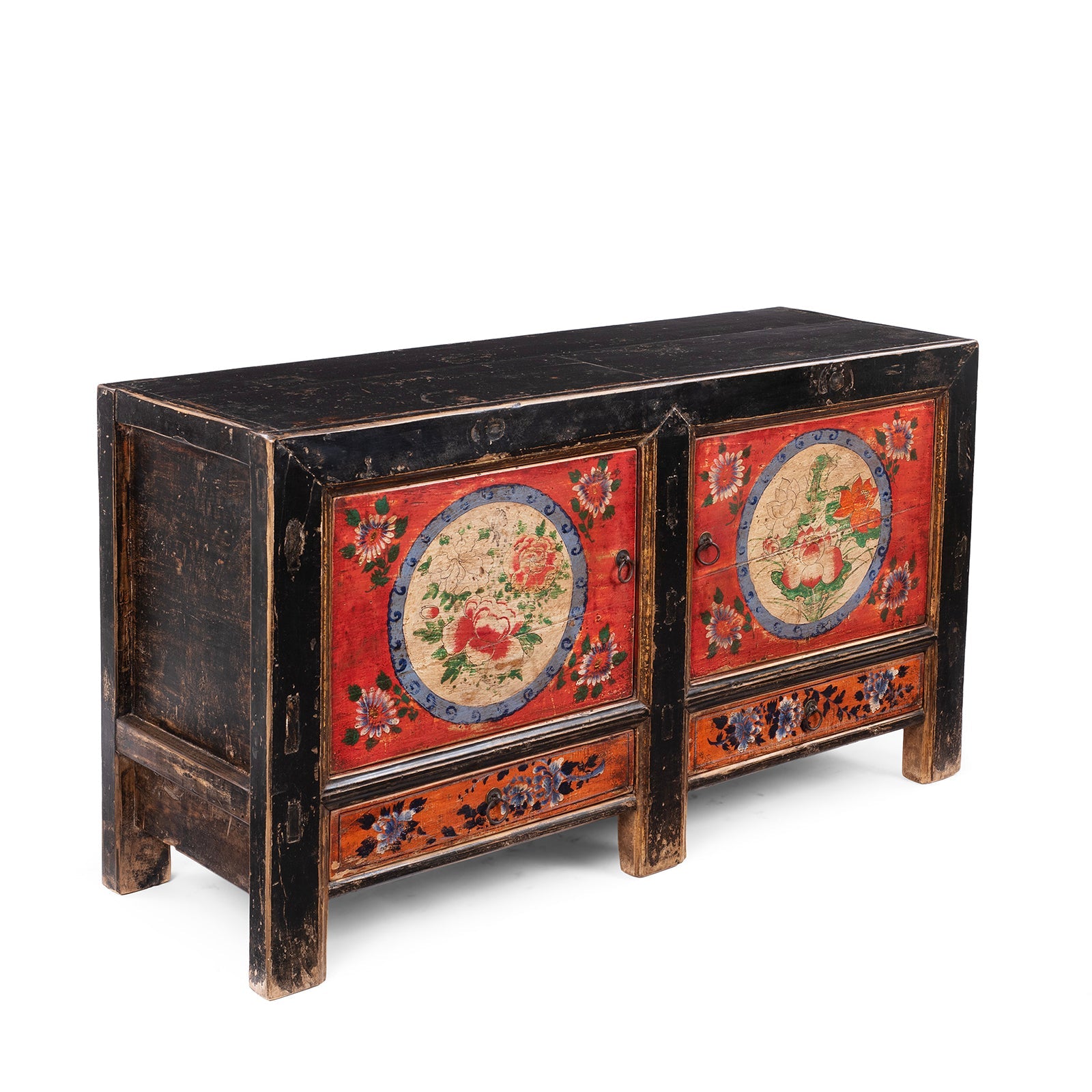 Painted Sideboard From Mongolia - 19th Century