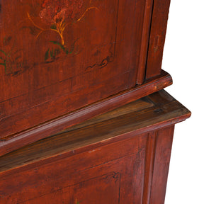 Red Lacquer Fujian Wedding Cabinet - 19th Century