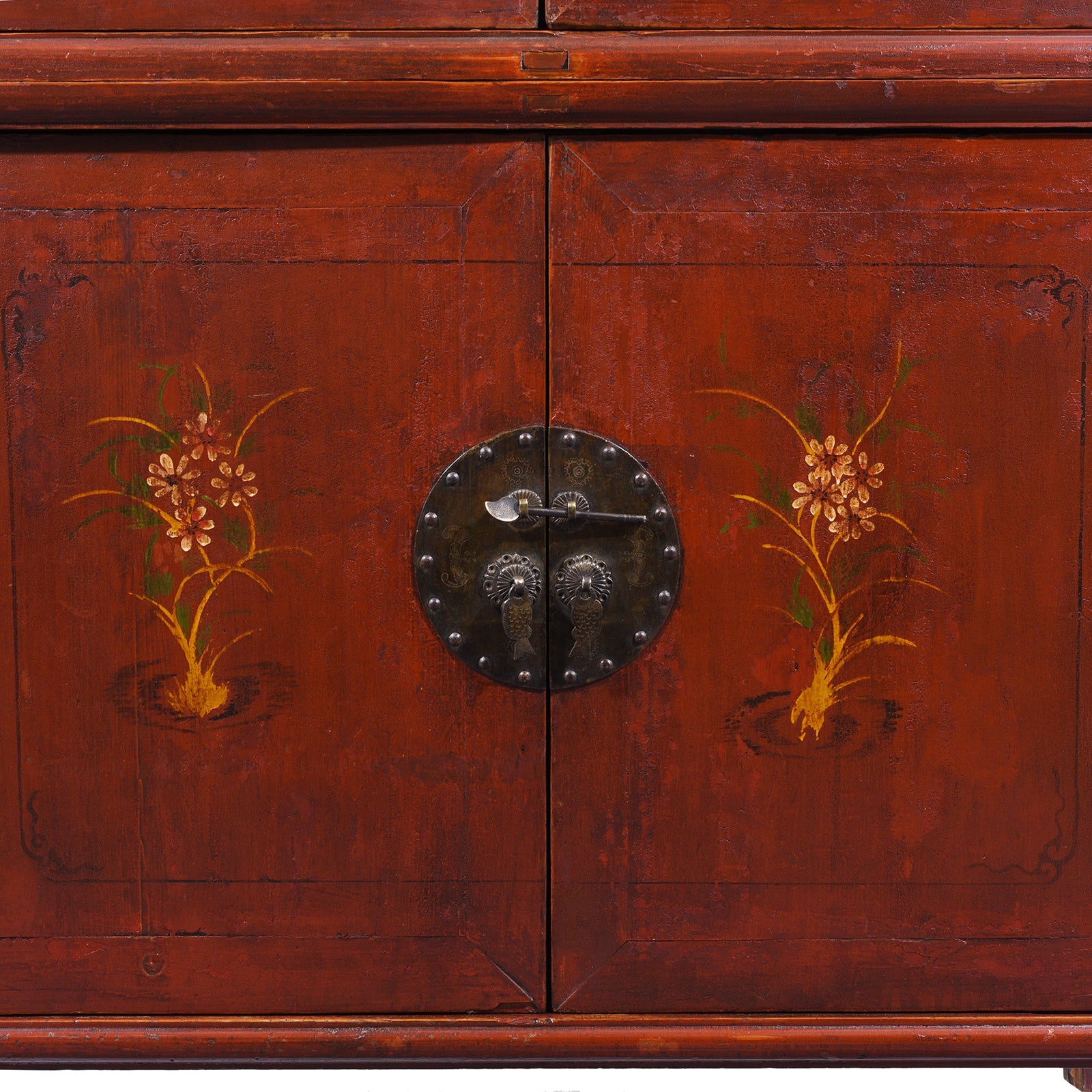 Red Lacquer Fujian Wedding Cabinet - 19th Century