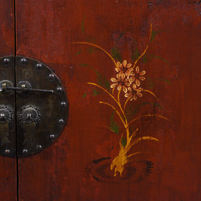 Red Lacquer Fujian Wedding Cabinet - 19th Century