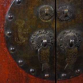 Red Lacquer Fujian Wedding Cabinet - 19th Century