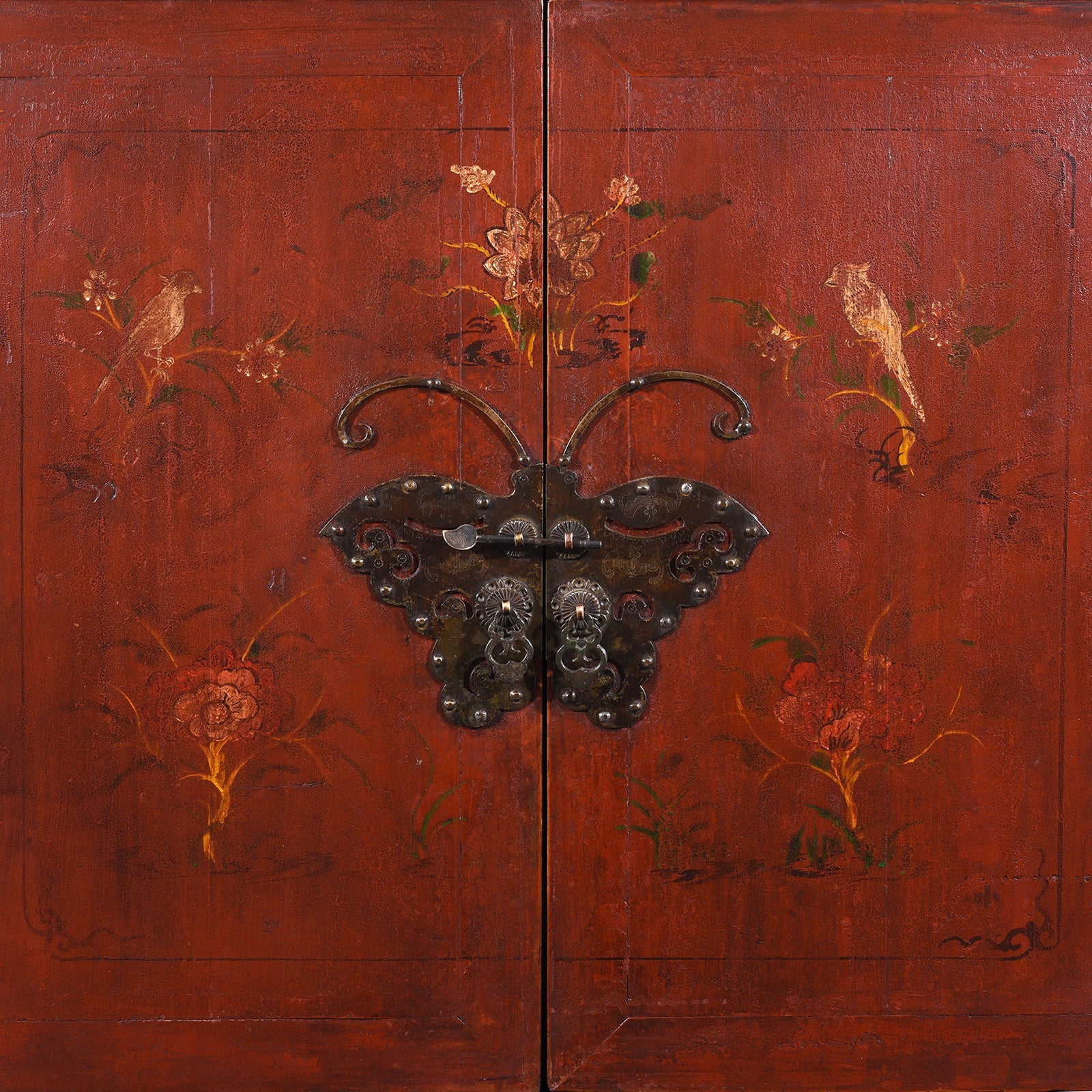 Red Lacquer Fujian Wedding Cabinet - 19th Century