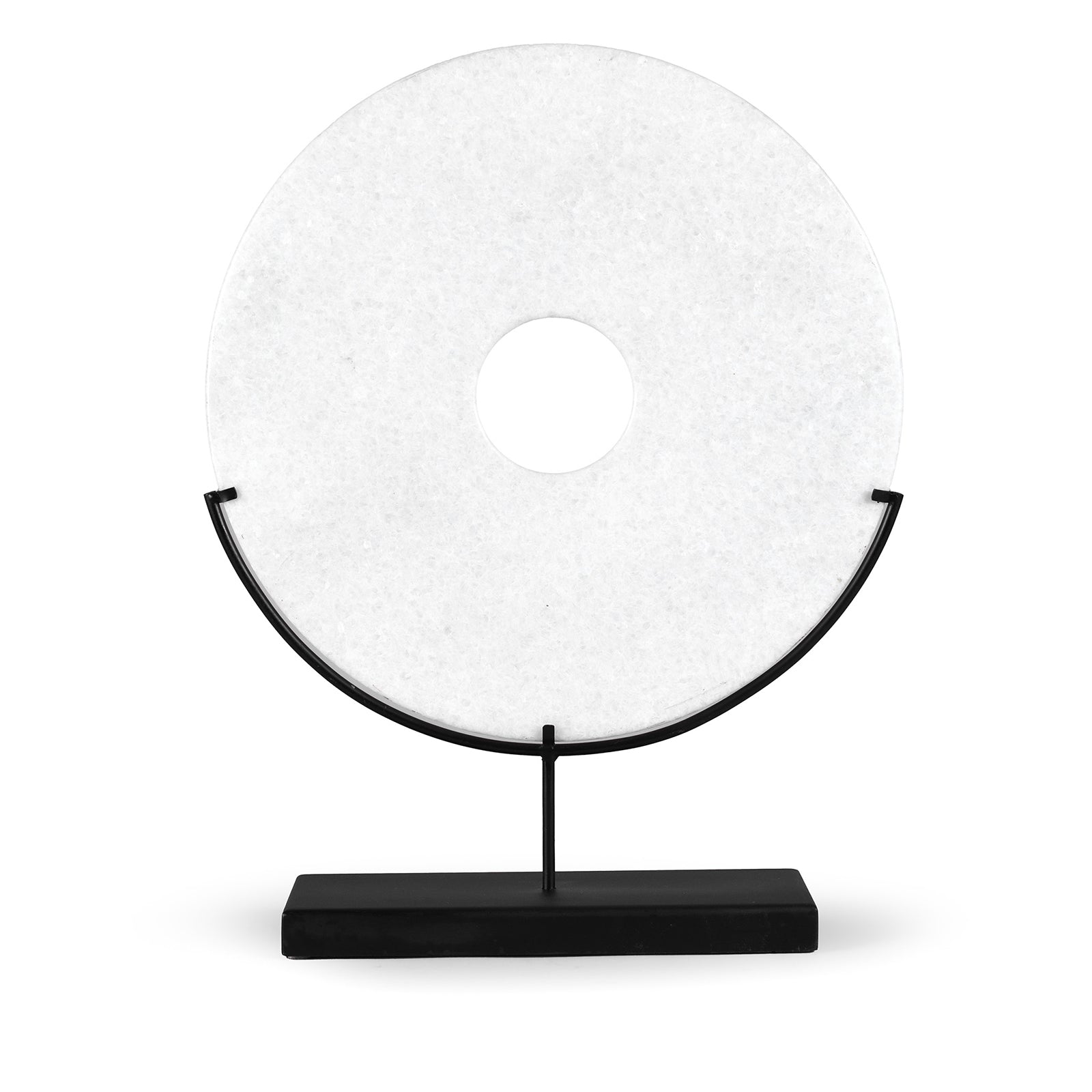 Polished Marble Bi on Iron Stand