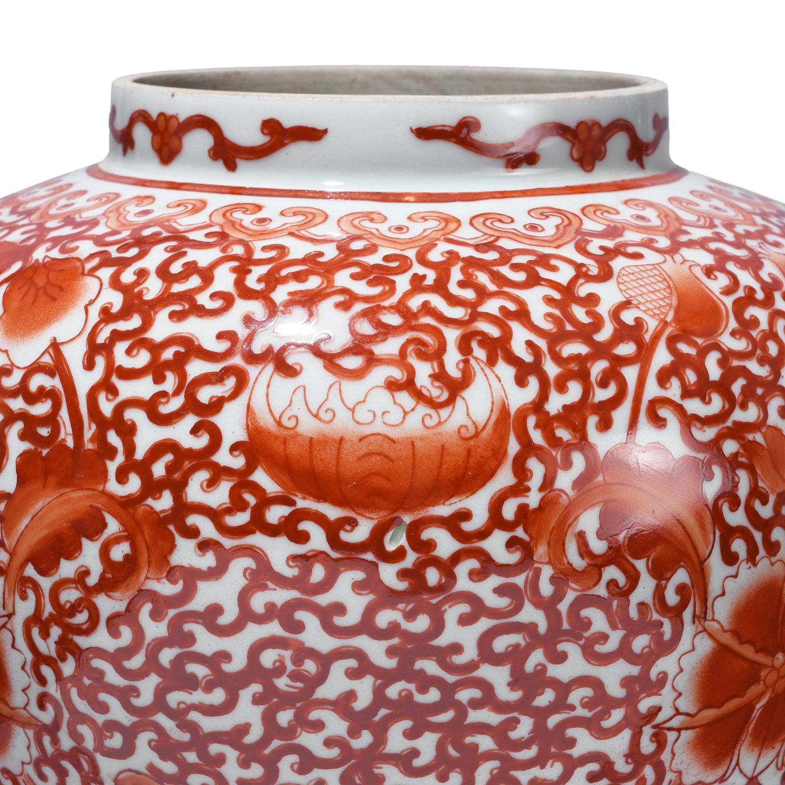 Kangxi Orange Porcelain Temple Jar
