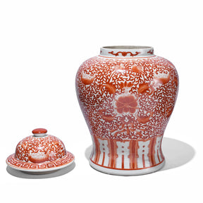 Kangxi Orange Porcelain Temple Jar