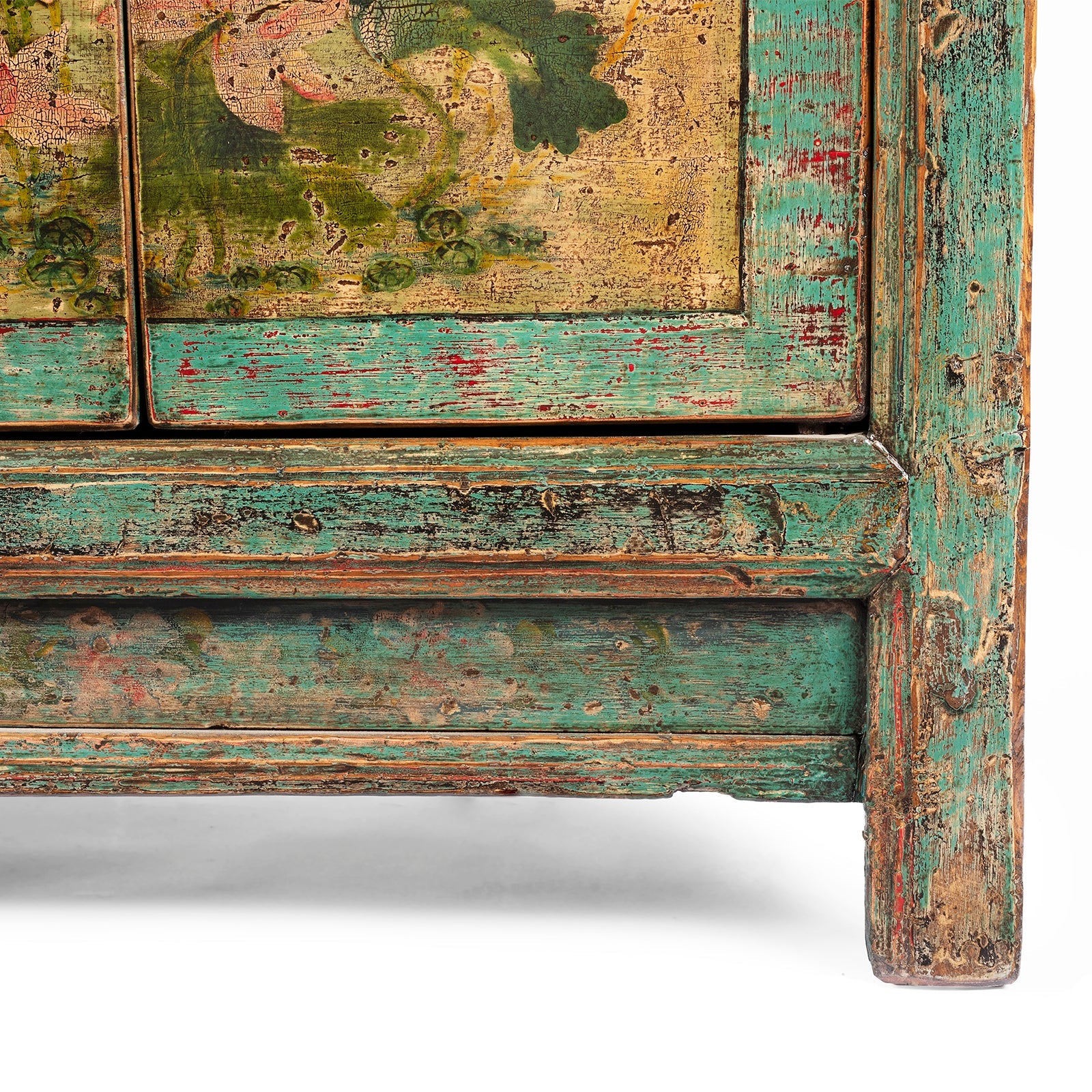 Vintage Mint Painted Sideboard From Shanxi