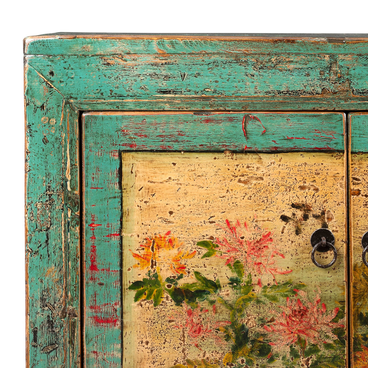 Vintage Mint Painted Sideboard From Shanxi