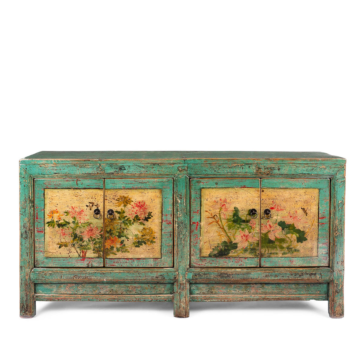 Vintage Mint Painted Sideboard From Shanxi