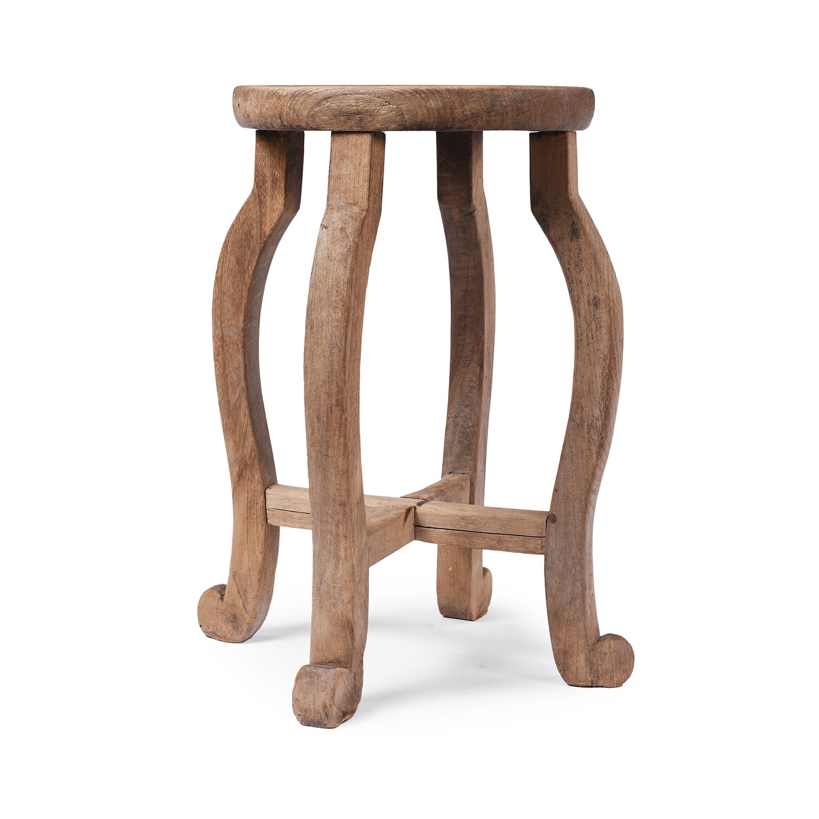 Chinese Red Elm Stool From Jiangsu - 19th Century