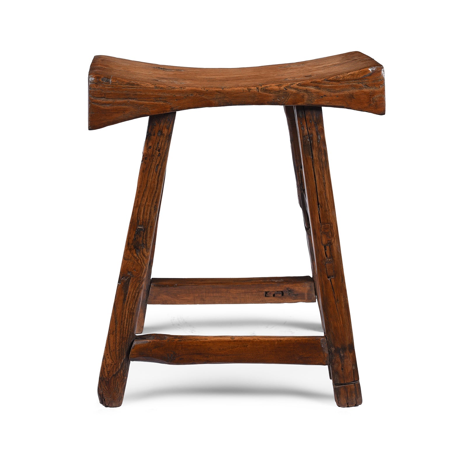 Elm Saddle Stool from Shanxi - 19th Century