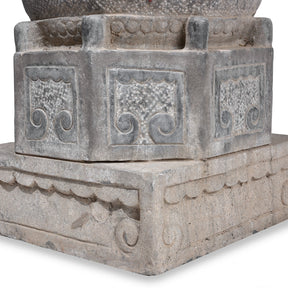 Carved Blackstone Pillar Base Stand