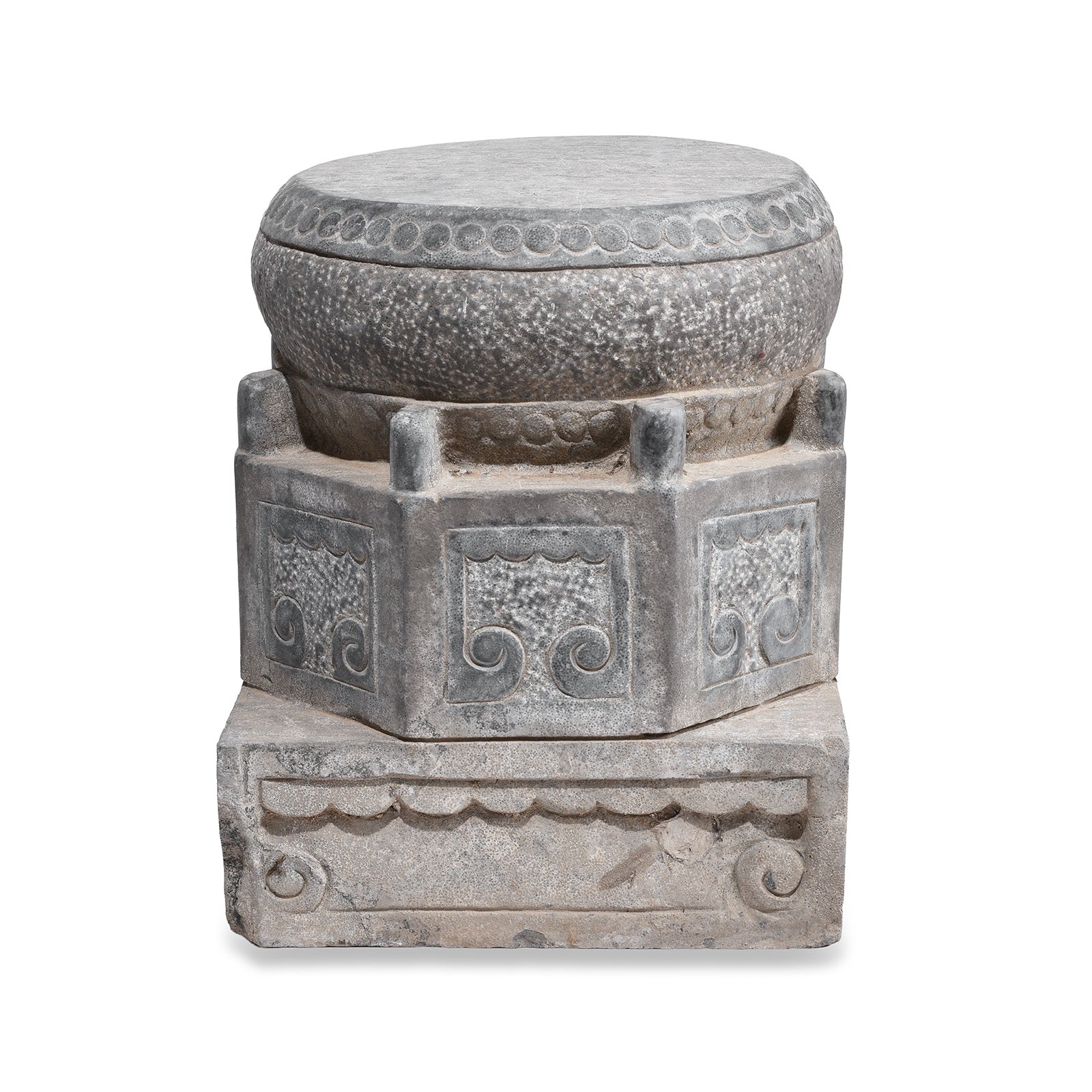 Carved Blackstone Pillar Base Stand