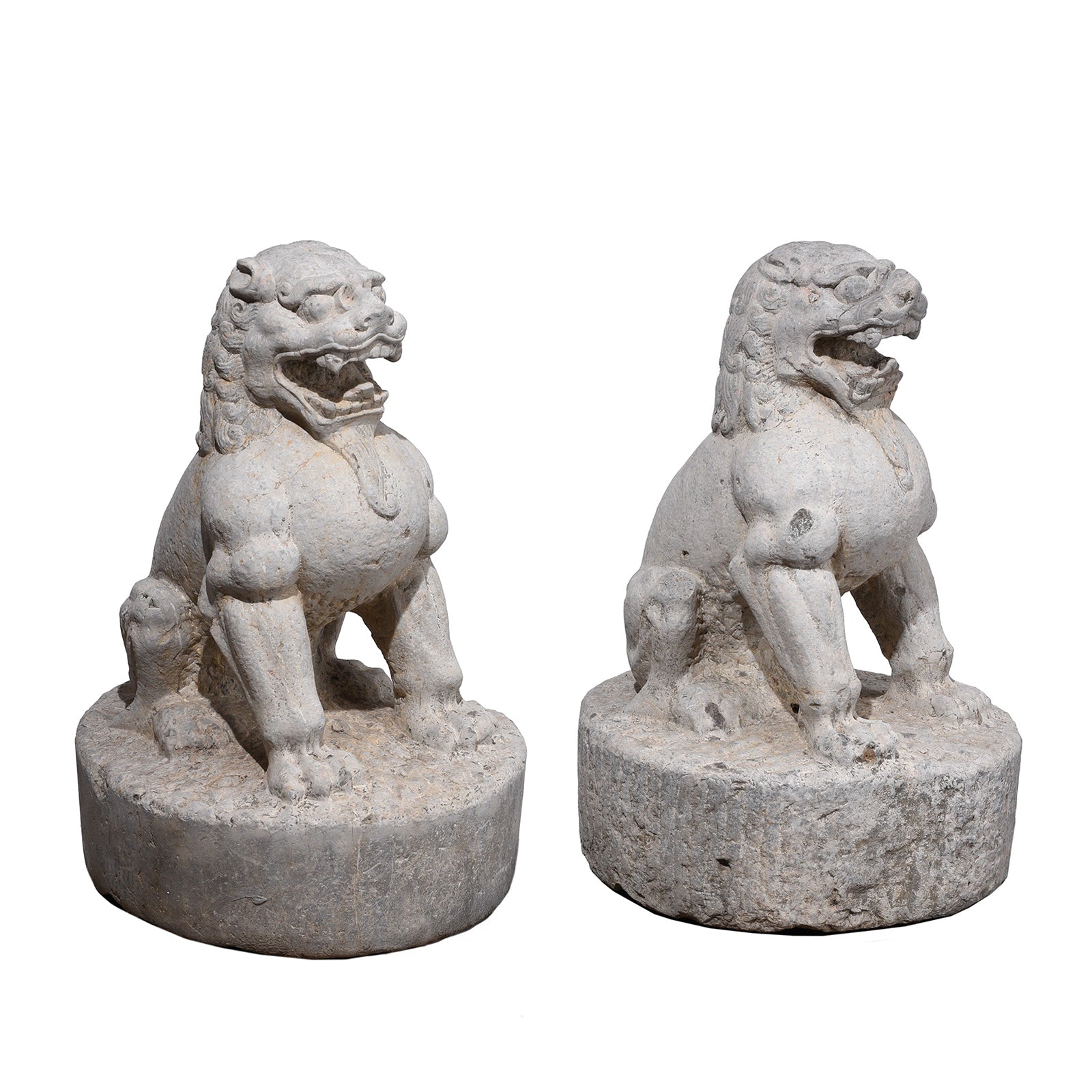 Pair Of Stone Guardian Lions (Foo Dogs)