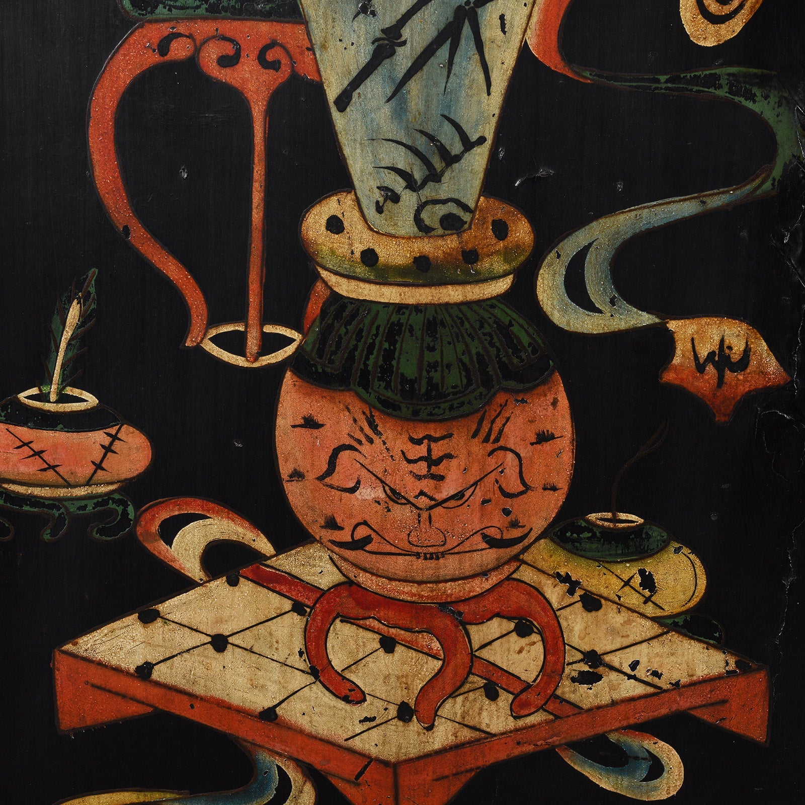 Black Lacquer Wedding Cabinet from Shanxi - 19th Century