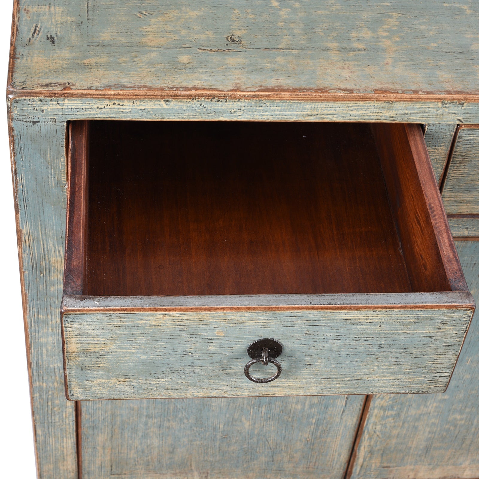 Chinese Blue Lacquer Side Cabinet