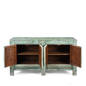 Vintage Mint Painted Sideboard From Shanxi