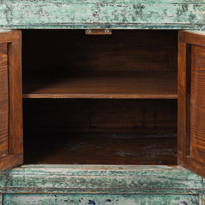 Vintage Mint Painted Sideboard From Shanxi