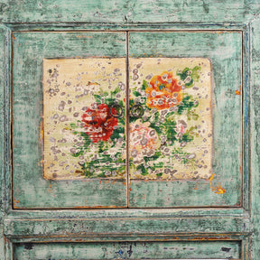 Vintage Mint Painted Sideboard From Shanxi